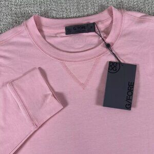 G/FORE Luxe Crewneck Mid Layer Pullover Shirt Pink Long Sleeve Men's Size Large
